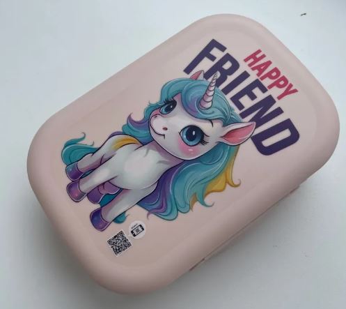 Ланч-бокс детский 0,85л с декором Cute Pony (светло-розовый)